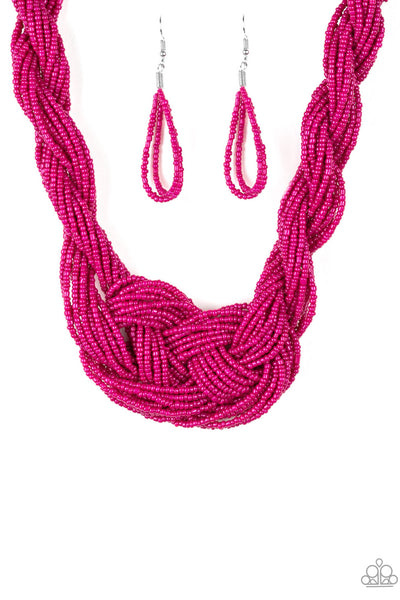 Paparazzi A Standing Ovation Pink Seed Bead Necklace