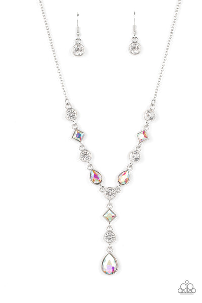 Paparazzi Forget the Crown Necklace Multi Iridescent Necklace