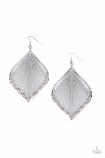 Paparazzi String Theory - Silver Earrings