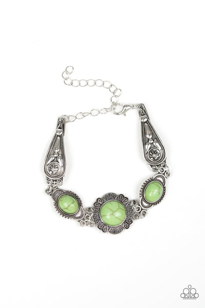 Paparazzi Serenely Southern - Green Bracelet