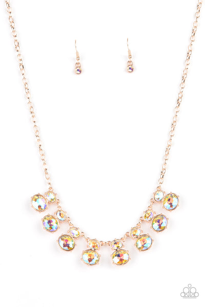 Paparazzi Cosmic Countess - Rose Gold Necklace