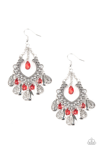 Paparazzi Musical Gardens - Red Earrings
