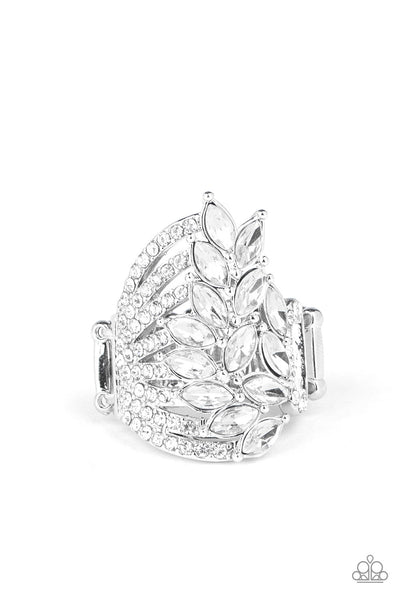 Paparazzi Clear-Cut Cascade - White Ring