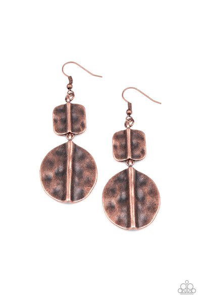 Paparazzi Lure Allure - Copper Earrings