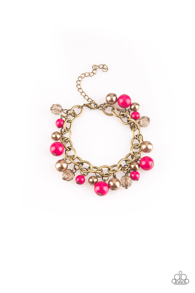 Paparazzi Grit and Glamour - Pink Bracelet