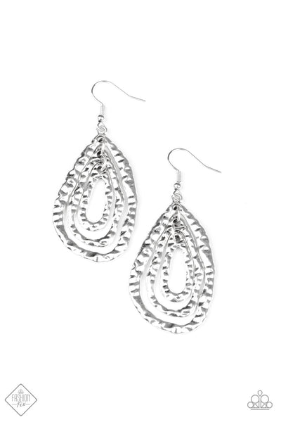 Paparazzi Metallic Meltdown - Silver earrings