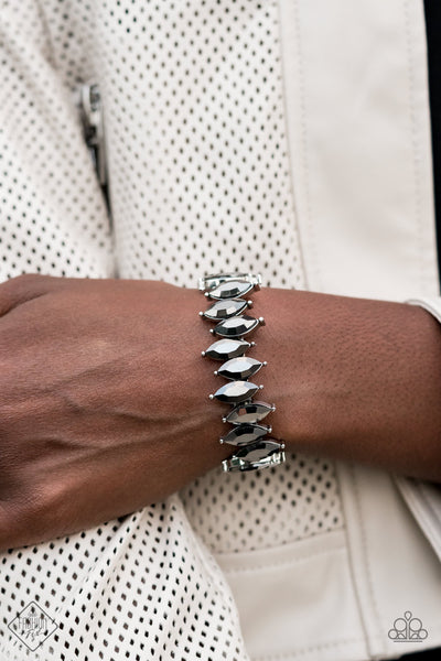 Paparazzi Fiercely Fragmented - Silver Bracelet