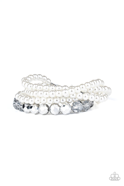 Paparazzi Refined Renegade - White Bracelet
