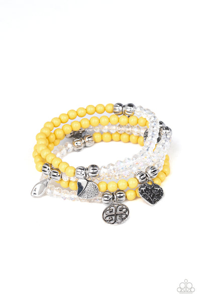 Paparazzi Colorfully Cupid - Yellow Bracelet