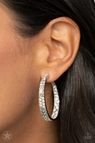 Paparazzi GLITZY By Association White Blockbuster Earrings