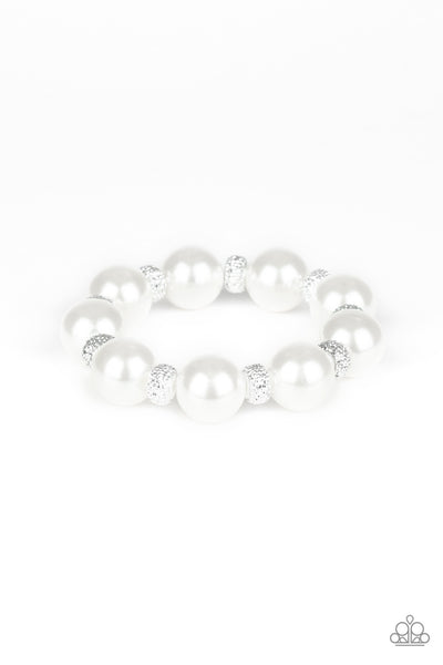 Paparazzi Extra Elegant - White Bracelet