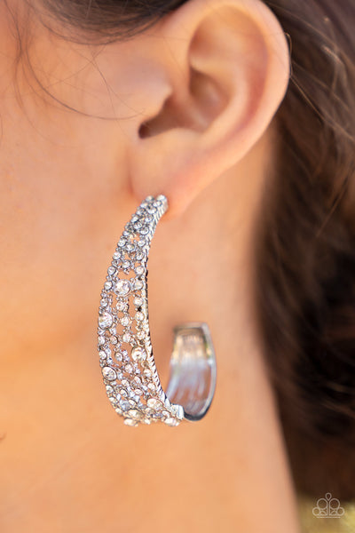 Paparazzi Cold as Ice - White Earrings Life of the Party