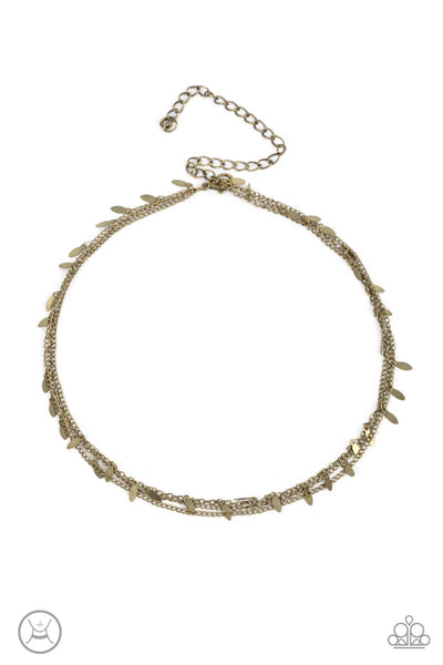 Paparazzi Monochromatic Magic - Brass Choker Necklace