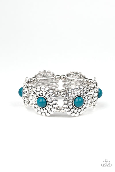 Paparazzi Bountiful Blossoms - Blue Bracelet