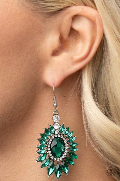 Paparazzi Big Time Twinkle Green Earrings