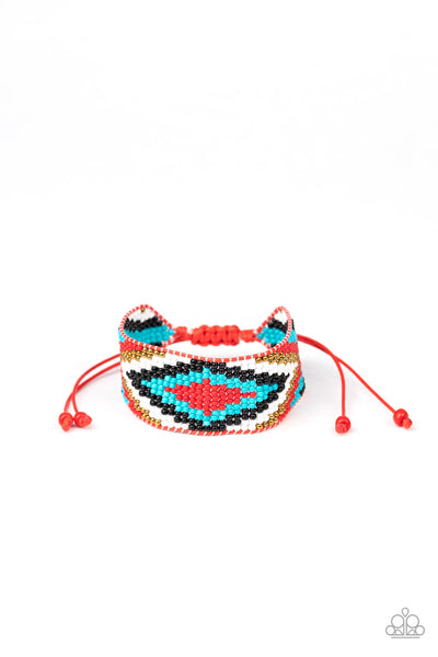 Paparazzi Beautifully Badlands Red Seed Bead Bracelet