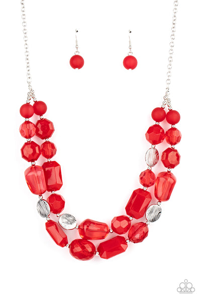 Paparazzi Oceanic Opulence Red Necklace