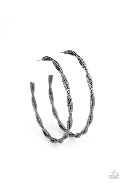 Paparazzi Totally Throttled - Black Earrings