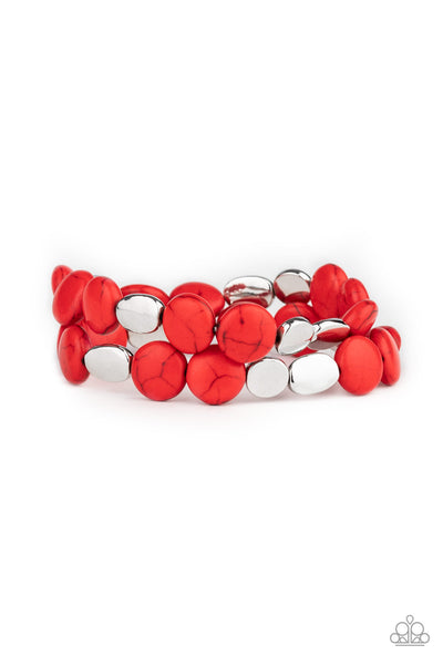 Paparazzi Simply Sedimentary - Red Bracelet
