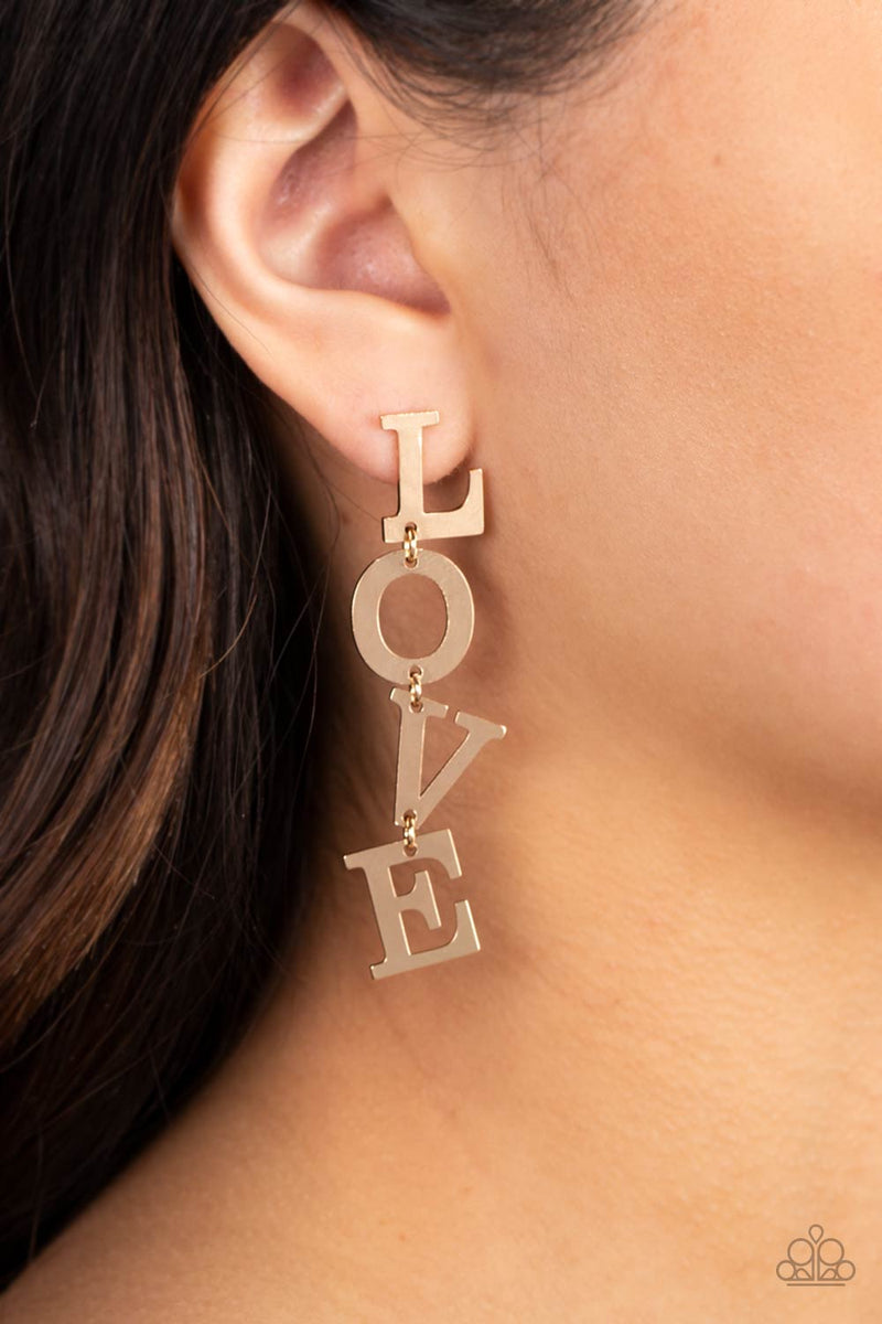 Paparazzi Earring ~ Falling In Love - Gold