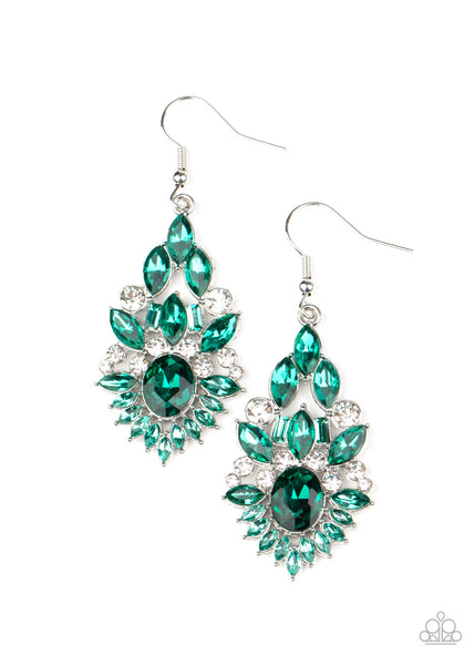 Paparazzi Ice Castle Couture - Green Earrings
