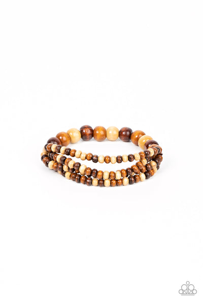 Paparazzi Oceania Oasis - Brown Wooden Bracelet