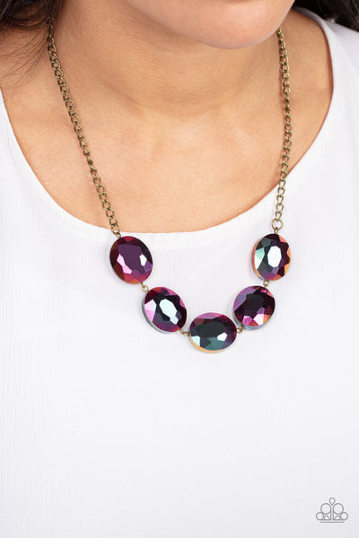 Paparazzi Cosmic Closeup Brass Necklace