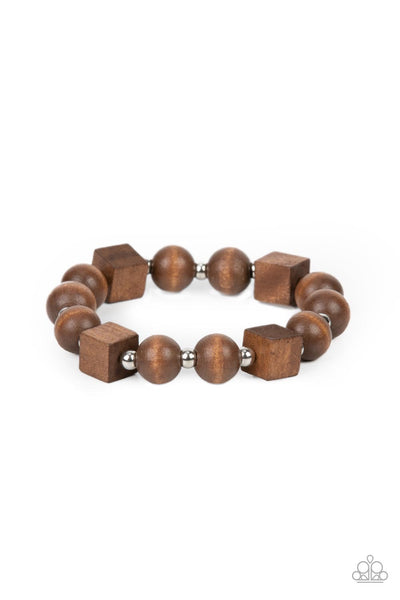 Paparazzi Timber Trendsetter - Brown Wooden Bracelet