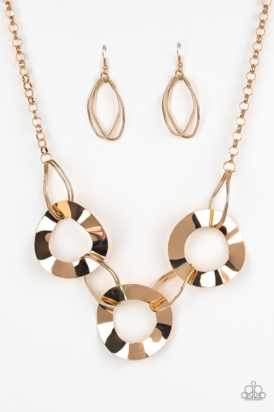 Paparazzi Modern Mechanics - Gold Necklace