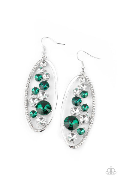 Paparazzi Rock Candy Bubbly - Green Earrings