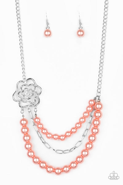 Paparazzi Fabulously Floral - Orange Necklace
