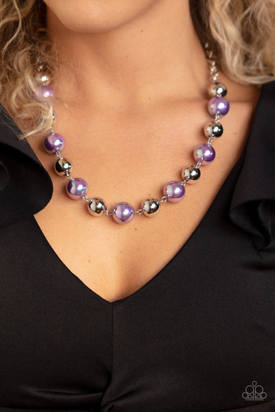 Paparazzi Dreamscape Escape Necklace and A DREAMSCAPE Come Tru Bracelet - Purple Iridescent Set