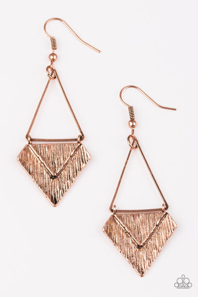 Paparazzi Desert Treasure - Copper Earrings