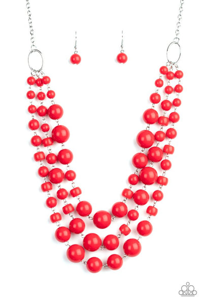 Paparazzi Everyone Scatter! - Red  Necklace