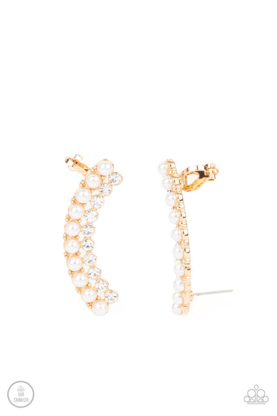 Paparazzi Doubled Down On Dazzle - Gold Ear Crawlers Earrings