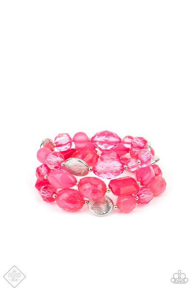 Paparazzi Oceanside Bliss - Pink Bracelet