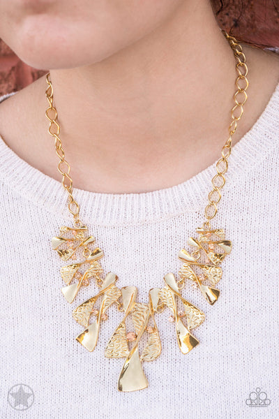 Paparazzi The Sands of Time - blockbuster Gold Necklace