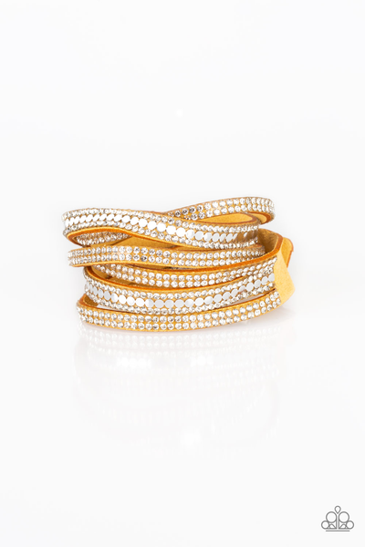 Paparazzi Rock Star Attitude - Yellow Bracelet