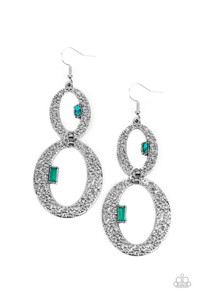 Paparazzi OVAL and OVAL Again Green Earrings