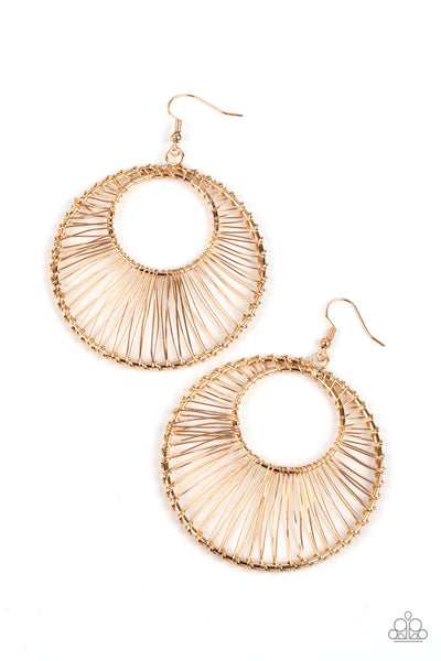 Paparazzi Artisan Applique Gold Earrings