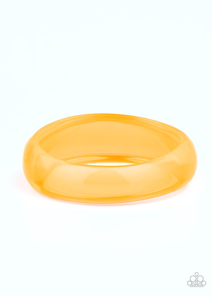 Paparazzi Major Material Girl - Orange Bangle Bracelet