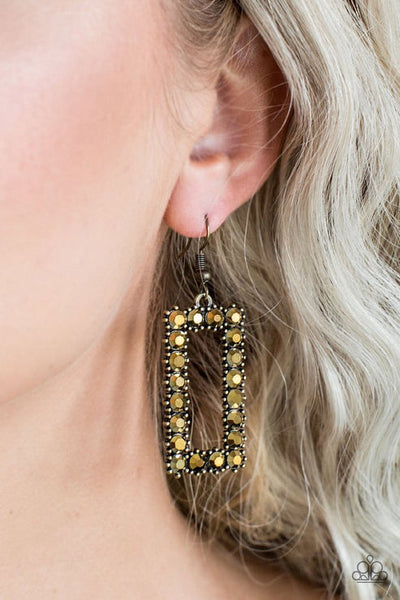 Paparazzi Mirror Mirror Brass Earring