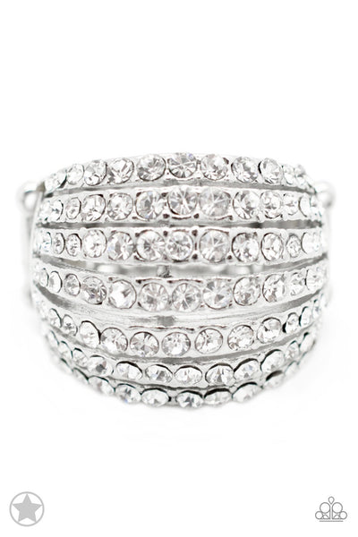 Paparazzi Blinding Brilliance Blockbuster White Ring