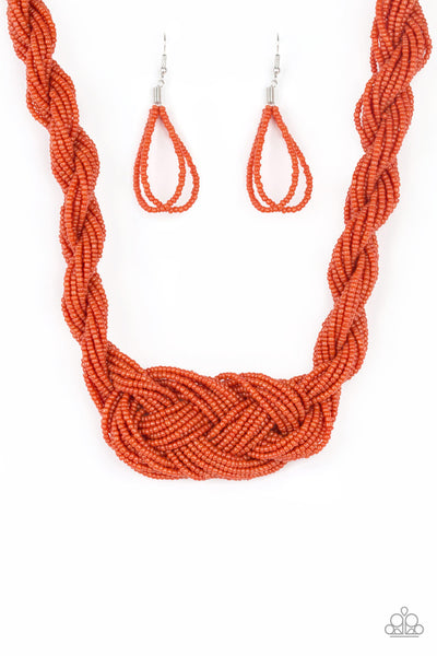 Paparazzi A Standing Ovation Orange Seed Bead Necklace