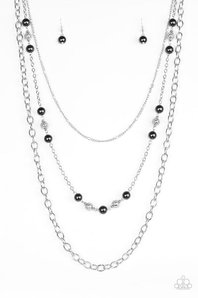 Paparazzi Classical Cadence - Black Necklace