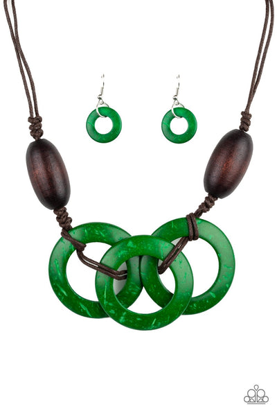 Paparazzi Bahama Drama Green Necklace