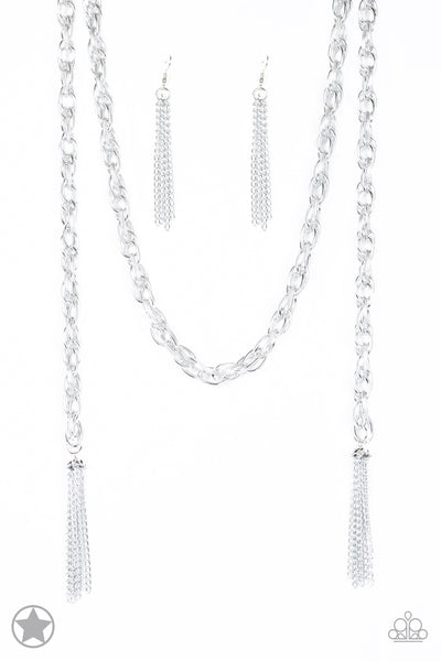 Paparazzi SCARFed for Attention - Blockbuster Silver Necklace