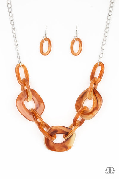Paparazzi Courageously Chromatic - Brown Necklace
