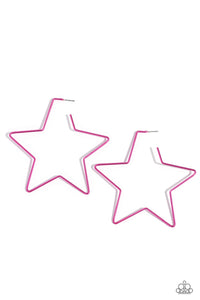 Paparazzi Starstruck Secret - Pink Star Earrings