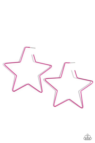 Paparazzi Starstruck Secret - Pink Star Earrings